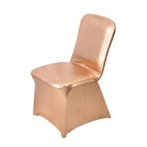 Shiny Metallic Blush Spandex Banquet 200 Chair Cover, Glittering Premium Fitted